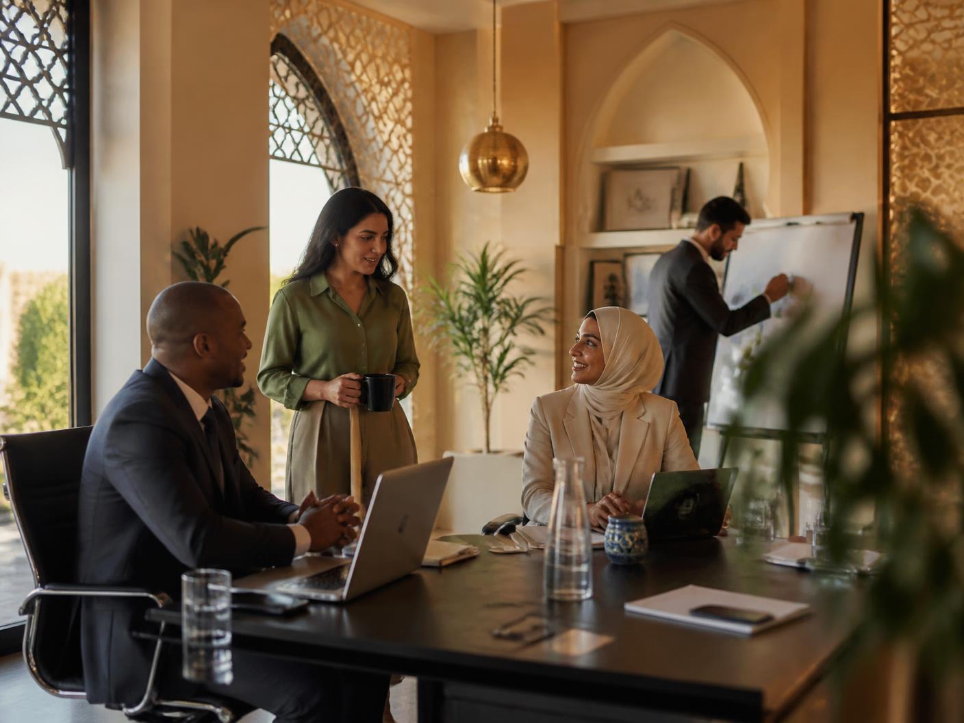 The Marrakech Business Desk team working together